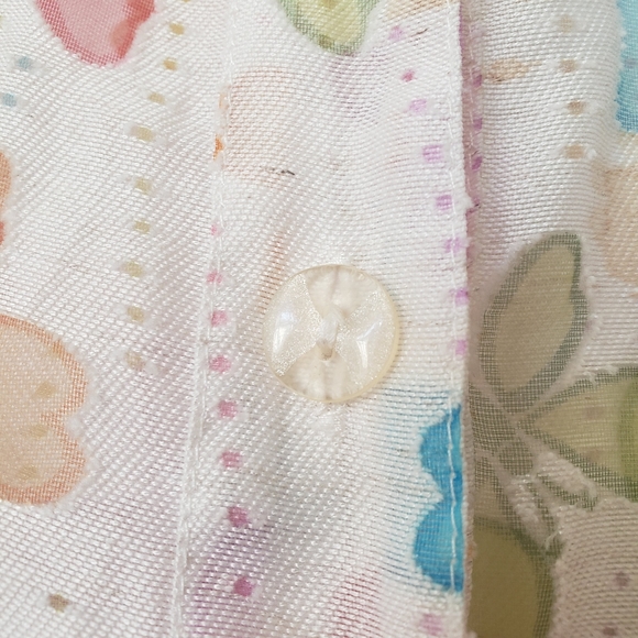 Erin London PM perferated dots rainbow butterflies 3/4 sleeve unique buttons - Picture 7 of 10